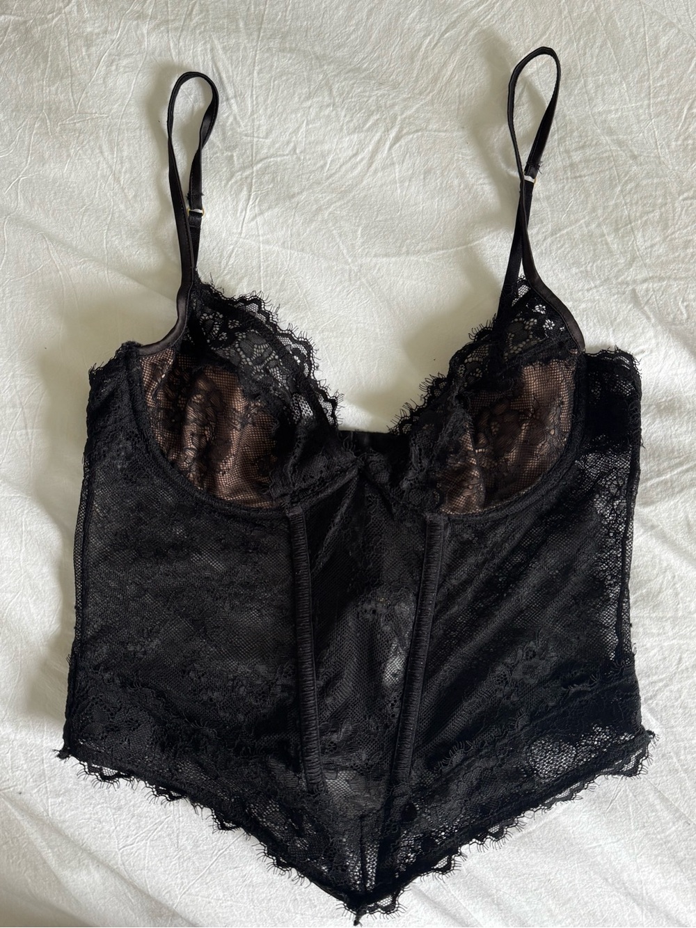 Fredericks of Hollywood Perfect Black and Nude Corset Top